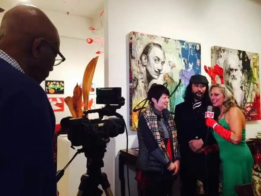 Television interview at the gallery